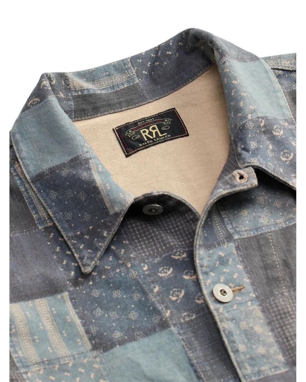 RRL Gray Patchwork Button Jacket for men