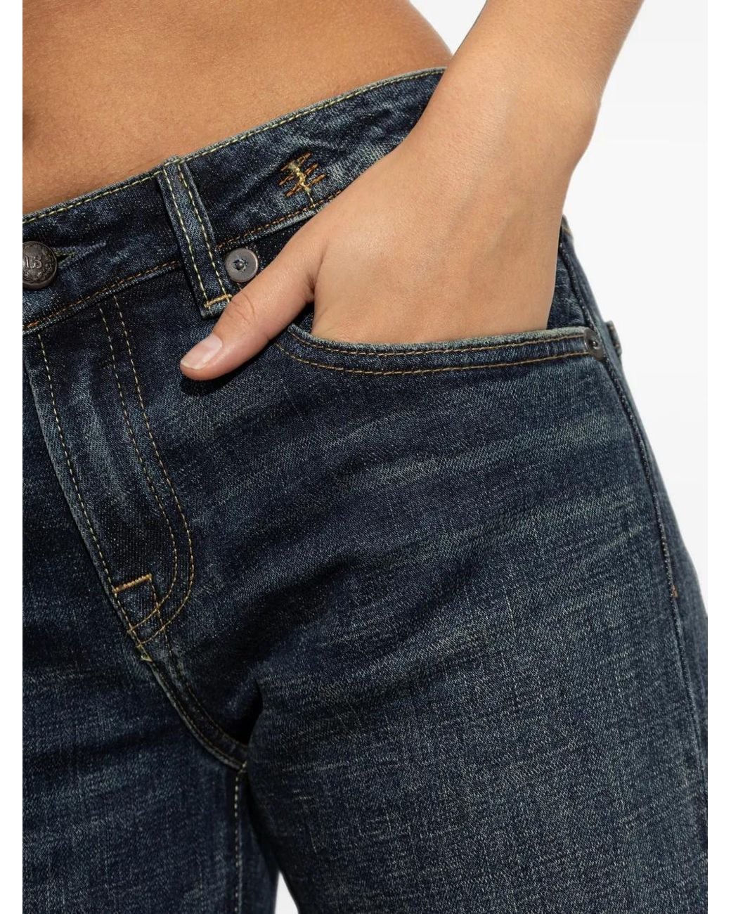 R13 Blue Straight-Leg Jeans