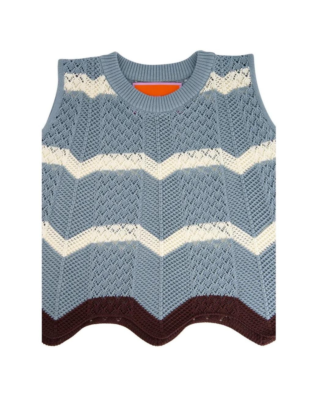 LaDoubleJ Blue Chevron Top