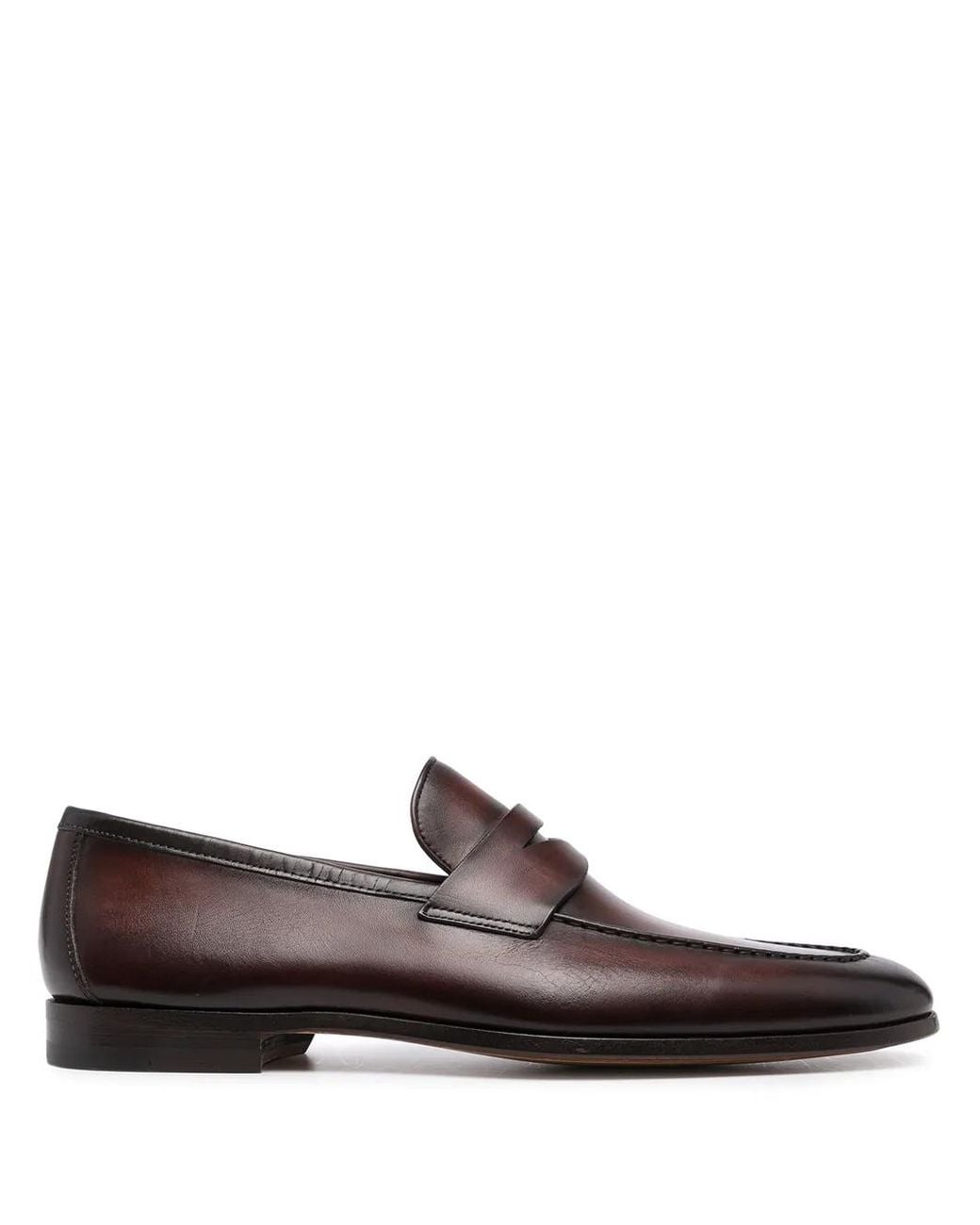 Magnanni Shoes Brown Leather Penny Loafers for men