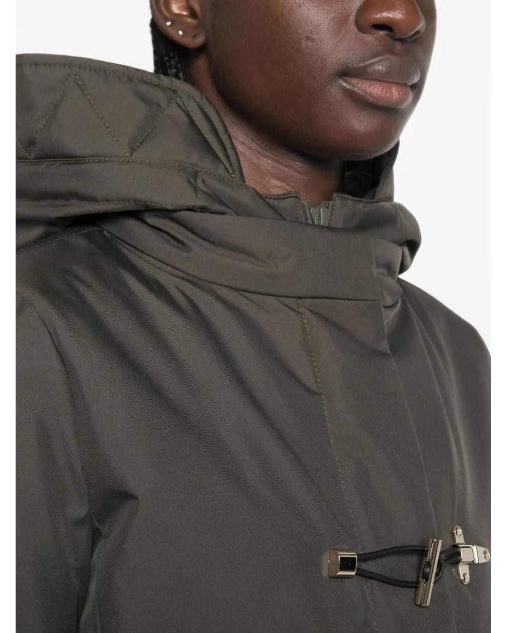 Fay Gray Lobster-Clasp Hooded Coat