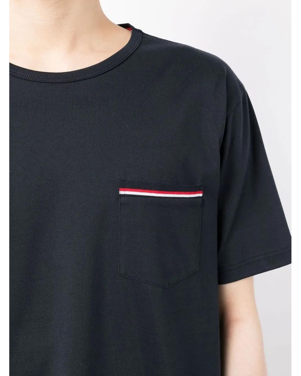 Thom Browne Blue Cotton T-Shirt for men