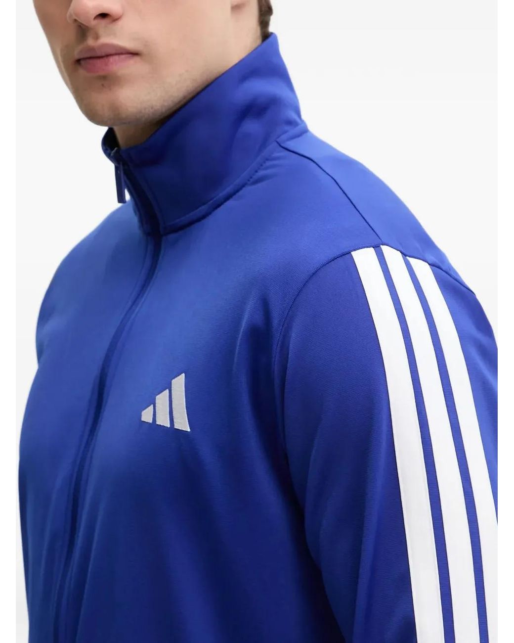 Adidas Blue 3-Stripes Zip-Up Tracksuit for men