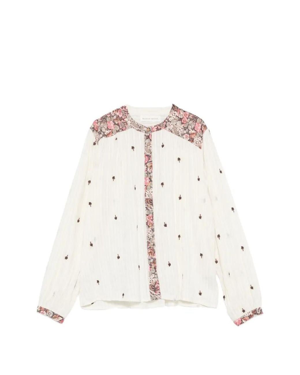 MAISON HOTEL White Marie Floral-Print Embroidered Blouse