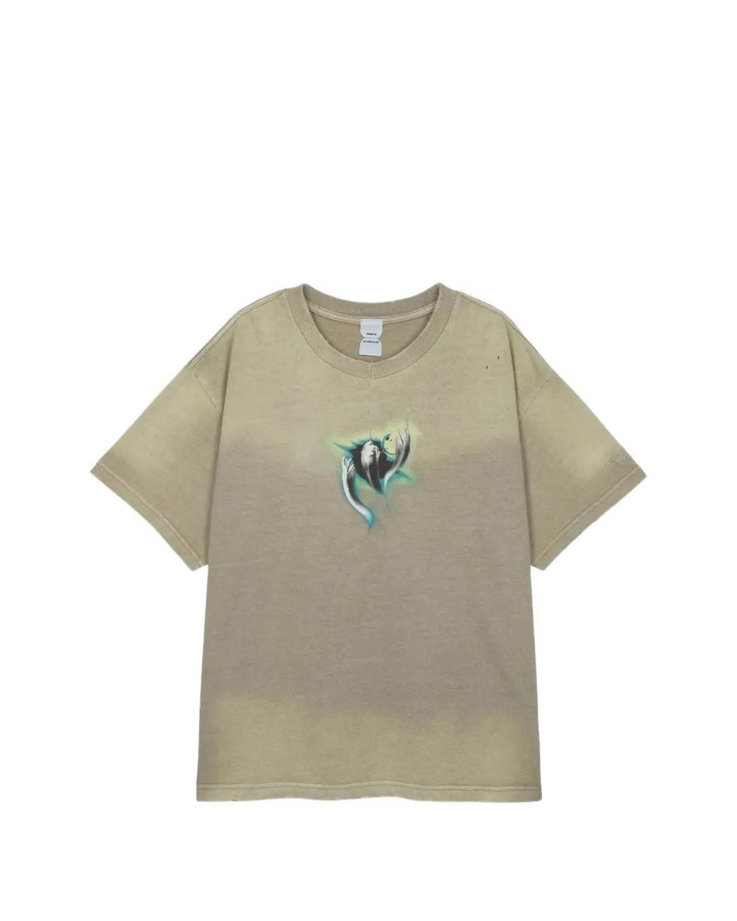 Protocol Index Gray Washed Graphic-Print T-Shirt for men