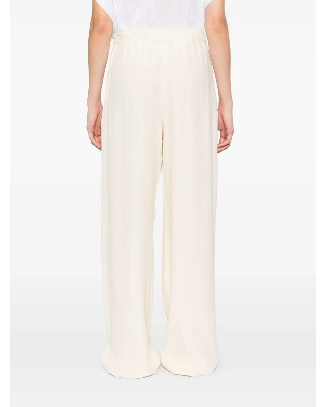 Fabiana Filippi White Crepe Trousers