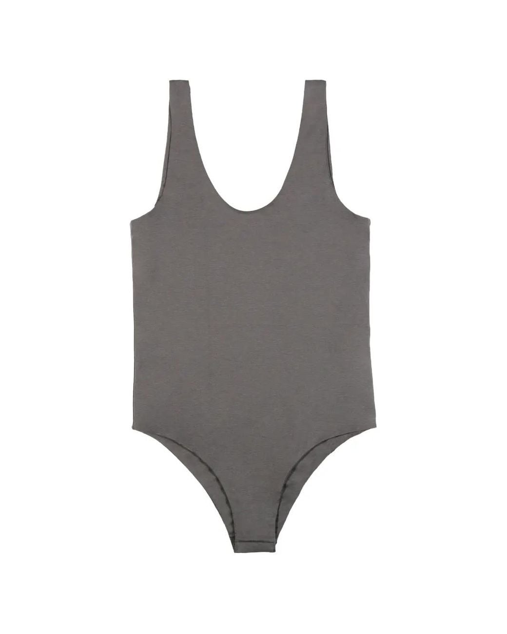 120% Lino Gray Scoop-Neck Sleeveless Body