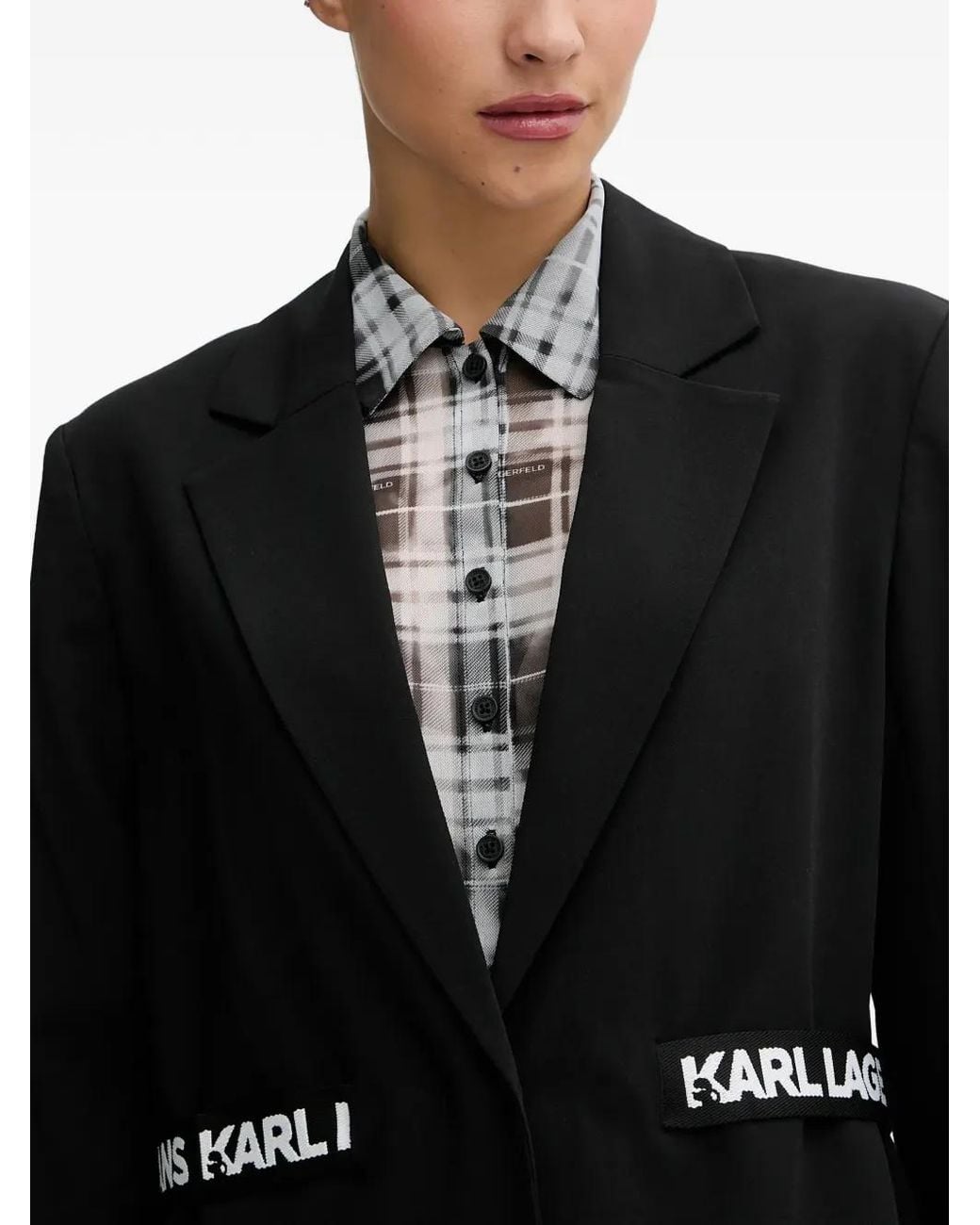 Blazer con logo Karl Lagerfeld de color Black