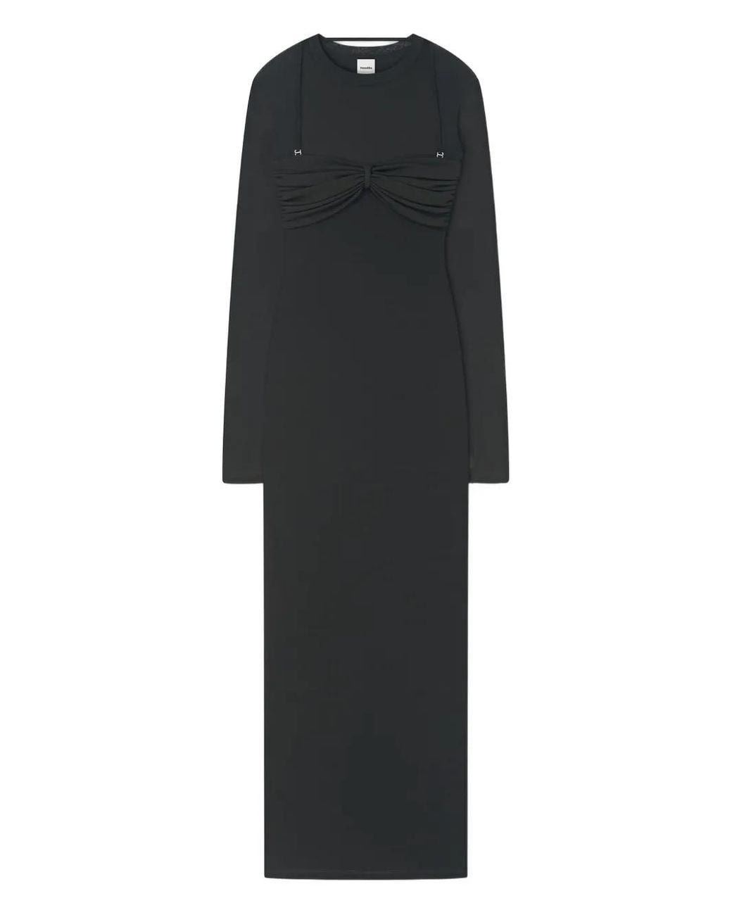 Nanushka Black Artemiz Bra-Detail Maxi Dress