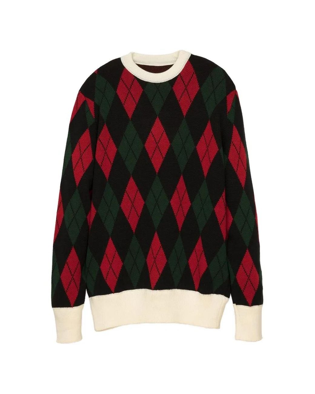 LC23 Red Rombo Argyle Sweater for men