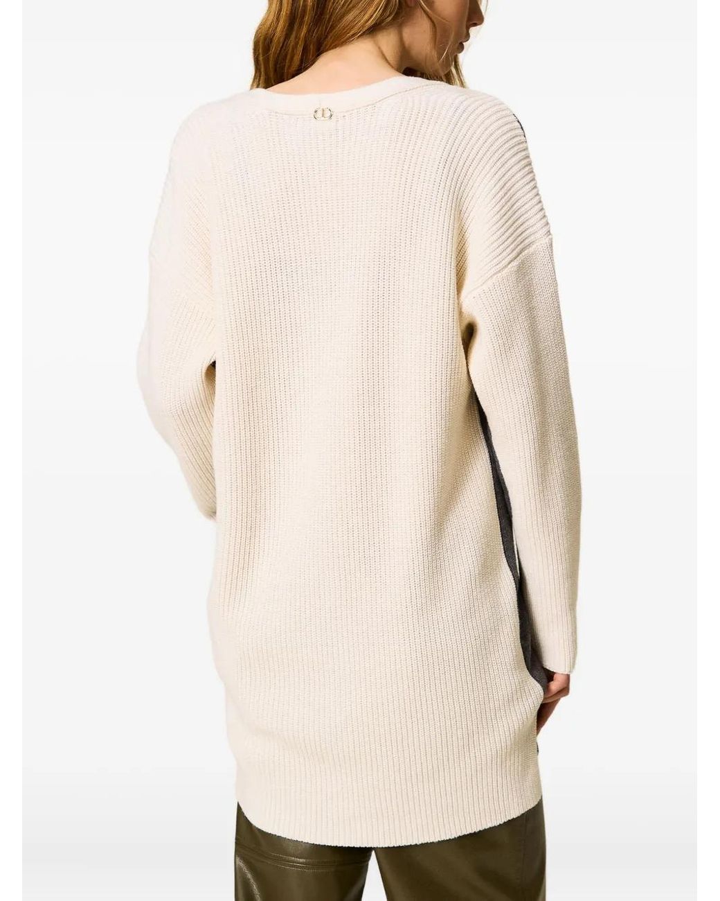 Twinset Gray Colour-Block Cardigan