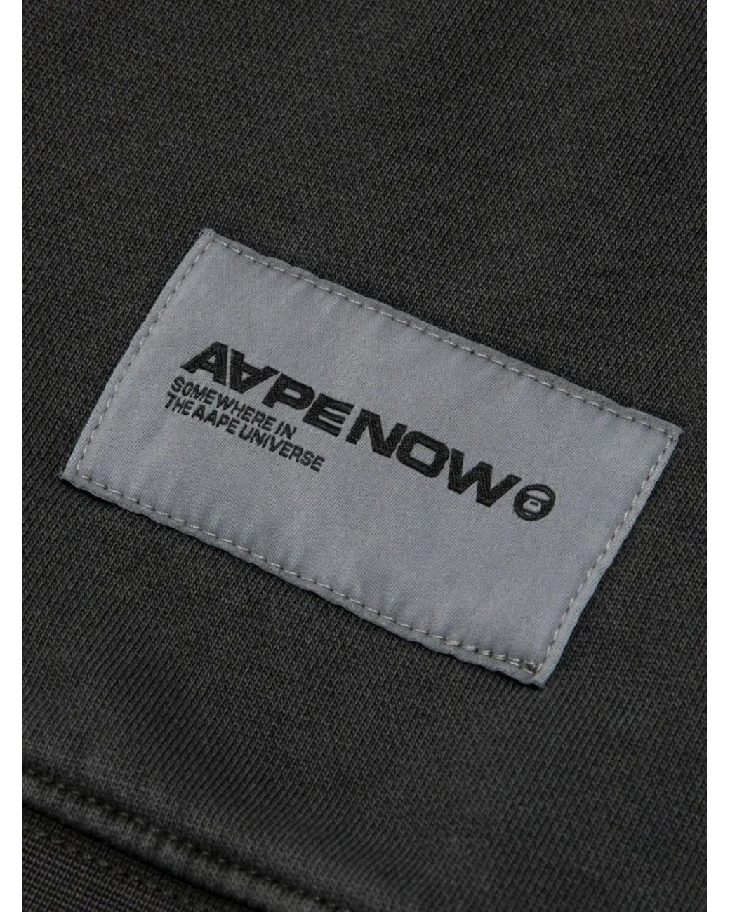 Aape By A Bathing Ape Black Logo-Detail Crew-Neck Sweatshirt for men