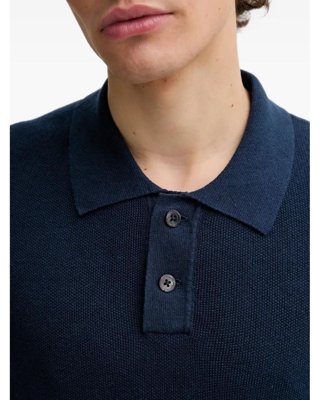Levi's Blue Buttoned Polo Shirt for men