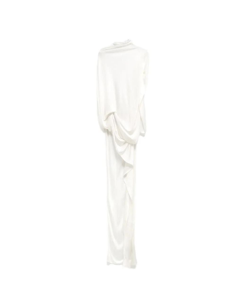 Gucci White One-Shoulder Draped Gown