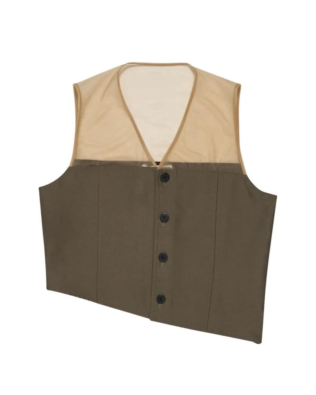 Niccolò Pasqualetti Brown Asymmetric Panelled Top