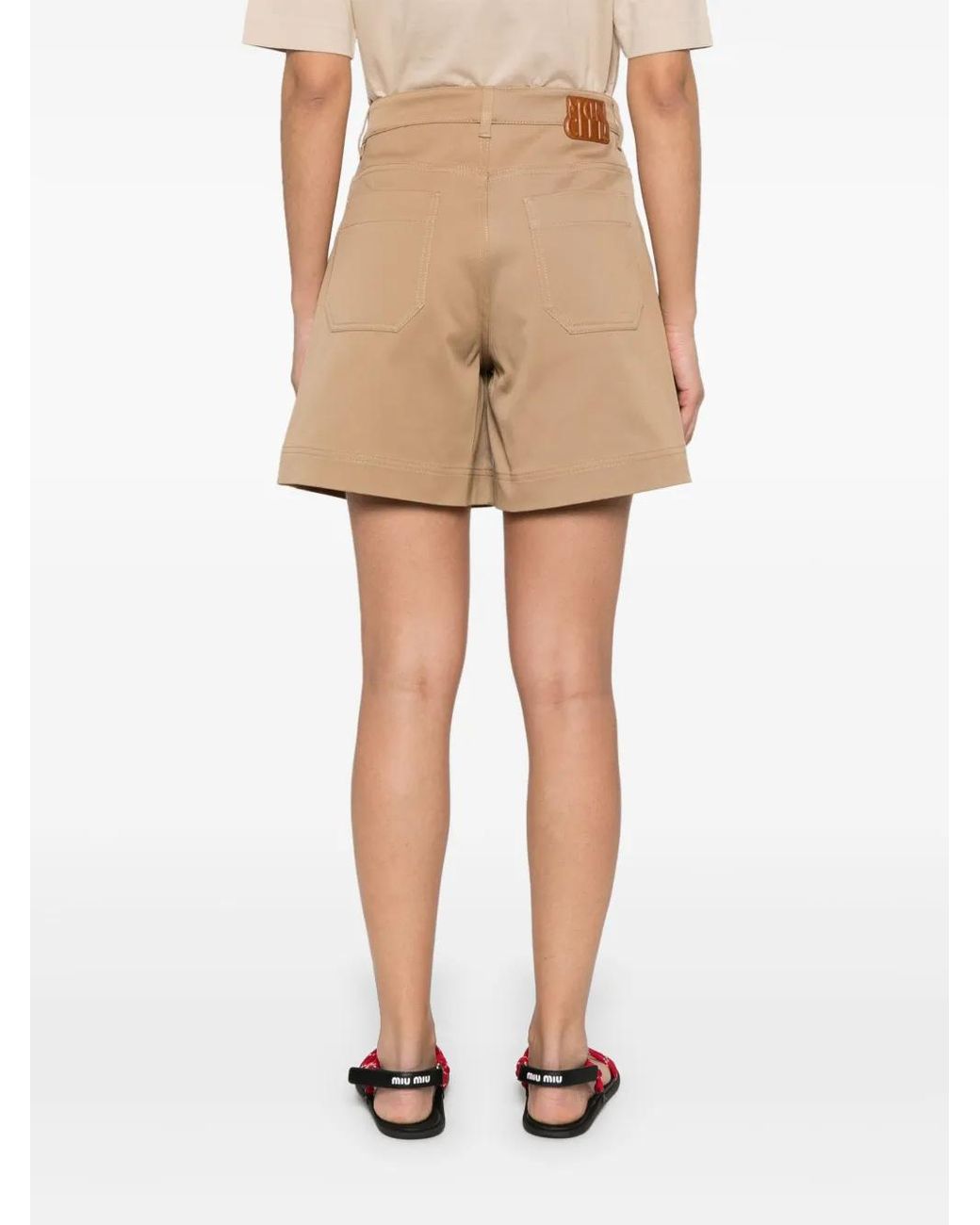 Moncler Natural Cotton Gabardine Shorts