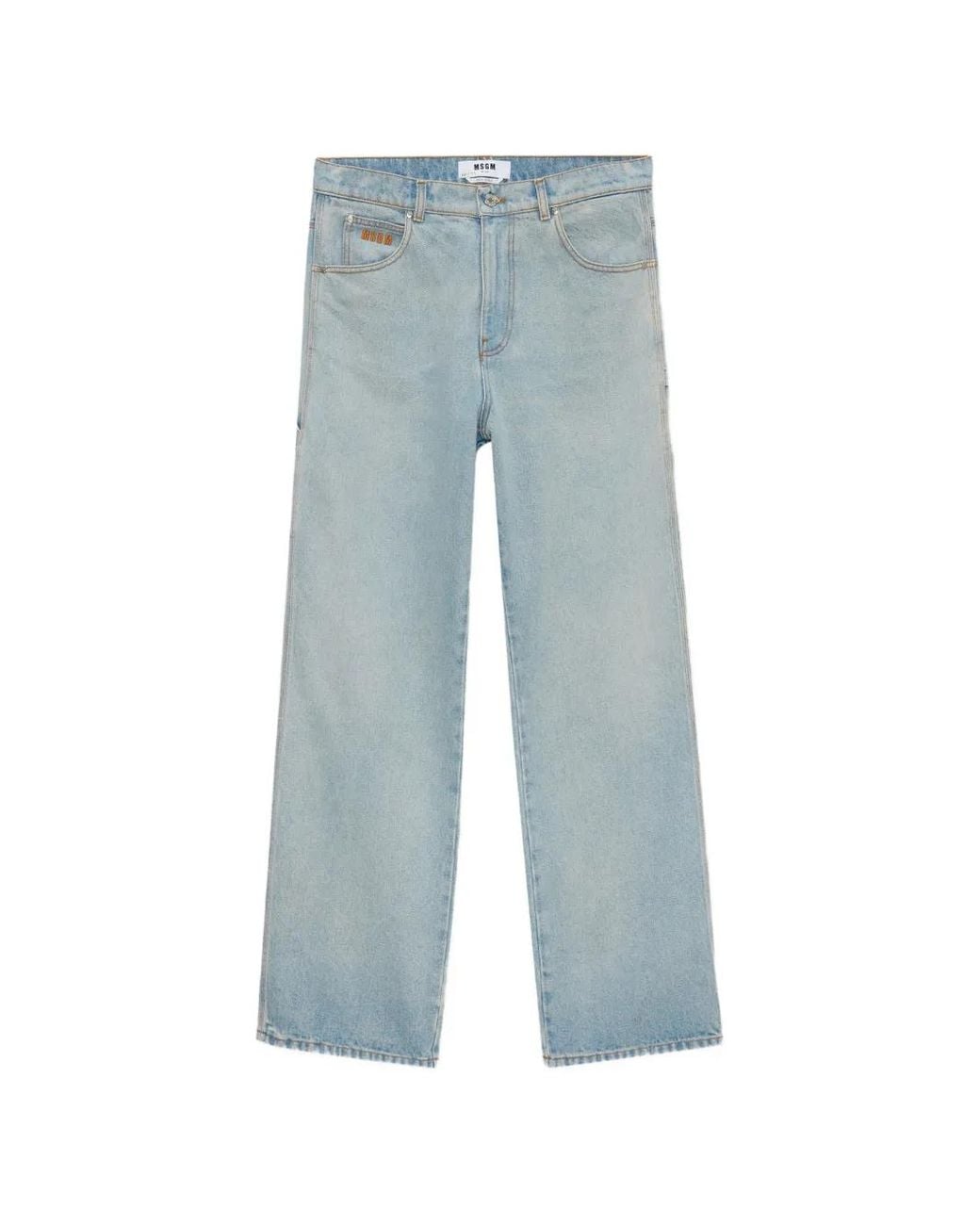 Jean À Logo Brodé MSGM pour homme en coloris Blue