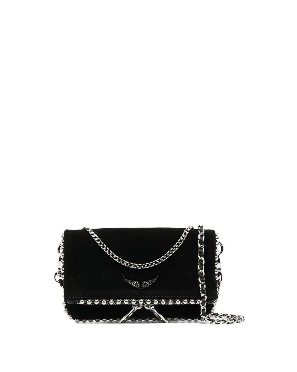 Zadig & Voltaire Leather Rock Nano Stud Clutch Bag in Black Lyst
