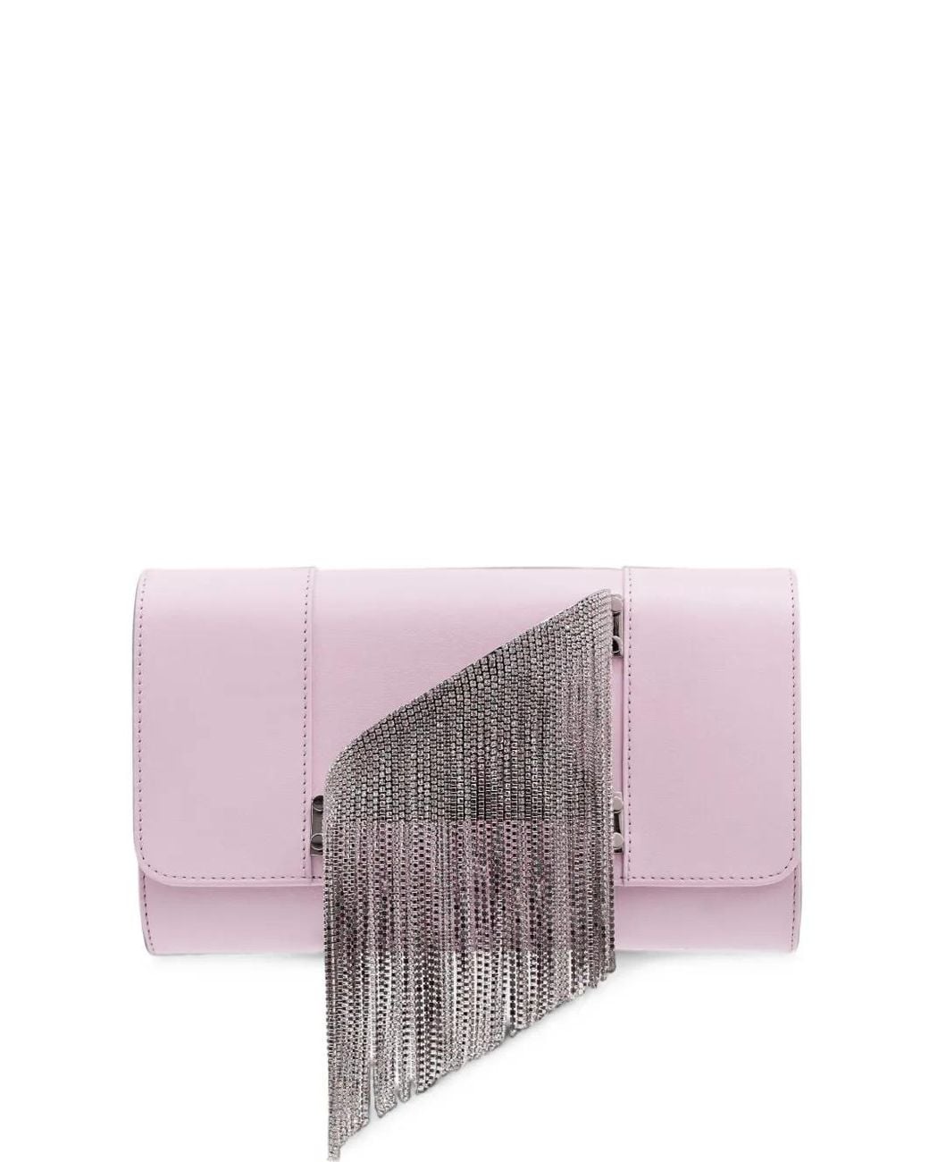 PERRIN Paris Pink L'Eiffel Cascade Crystal-Embellished Clutch Bag