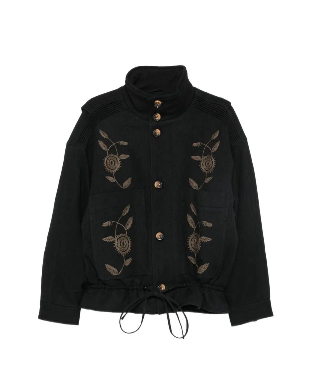 Antik Batik Black Aristide Floral-Embroidered Jacket