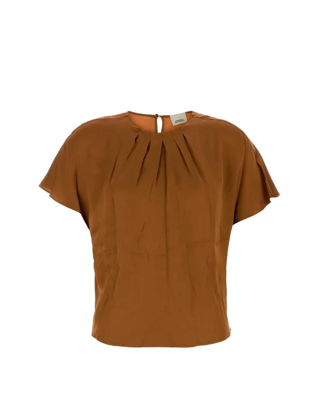 Isabel Marant Brown Sakine Satin-Finish Top