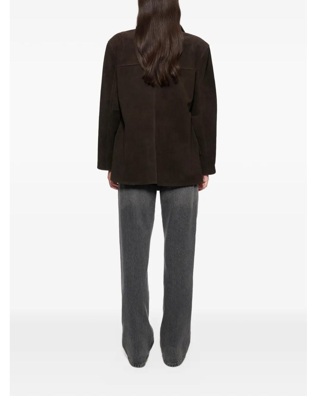 Stand Studio Black Jude Buttoned Suede Jacket