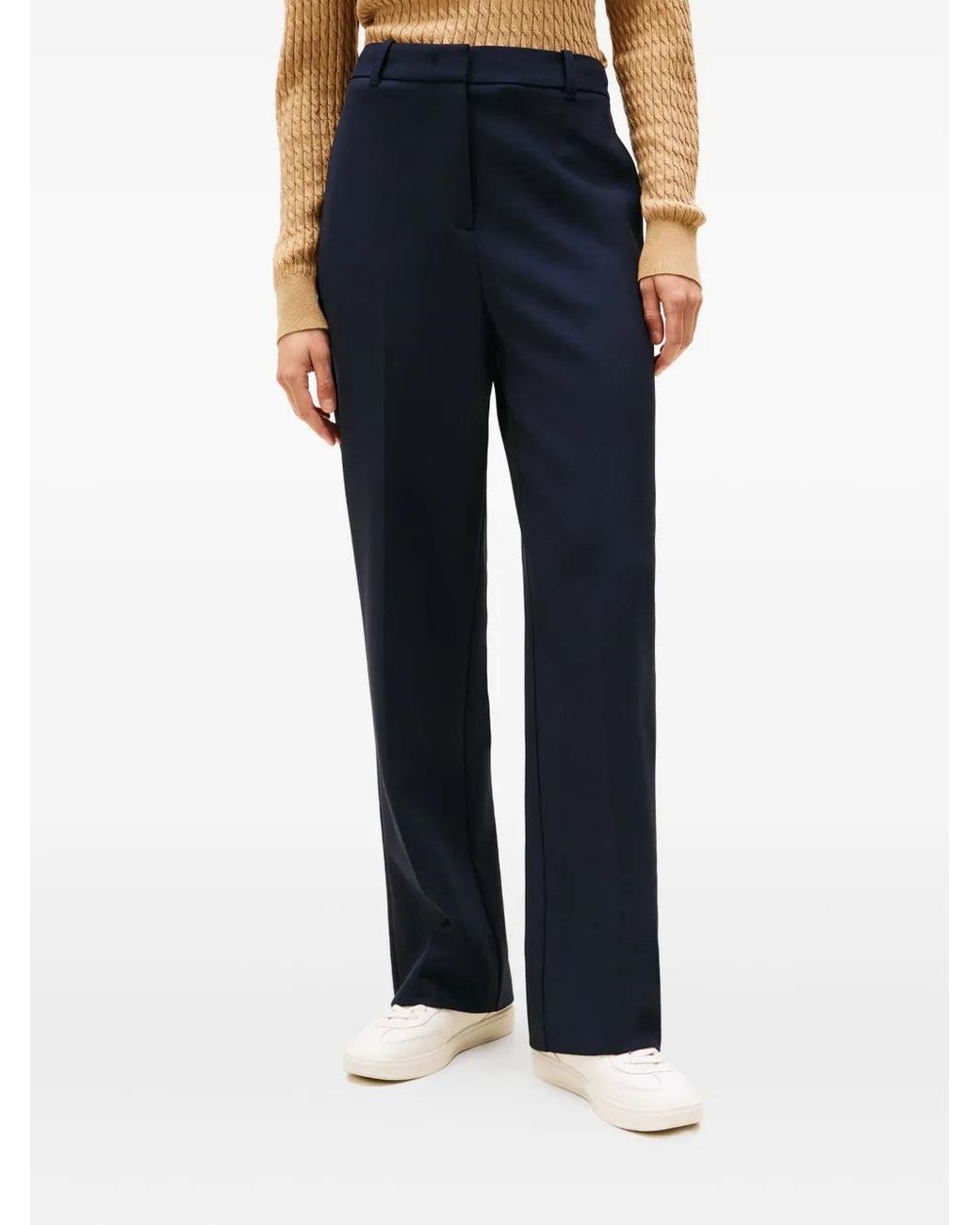 Tommy Hilfiger Blue Pantalon À Taille Ceinturée