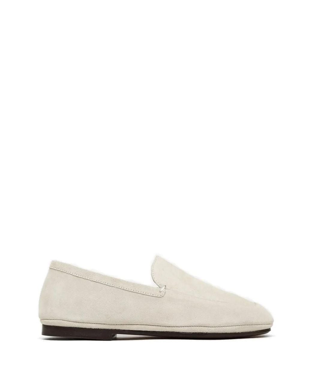 Lemaire White Slip-On Suede Loafers