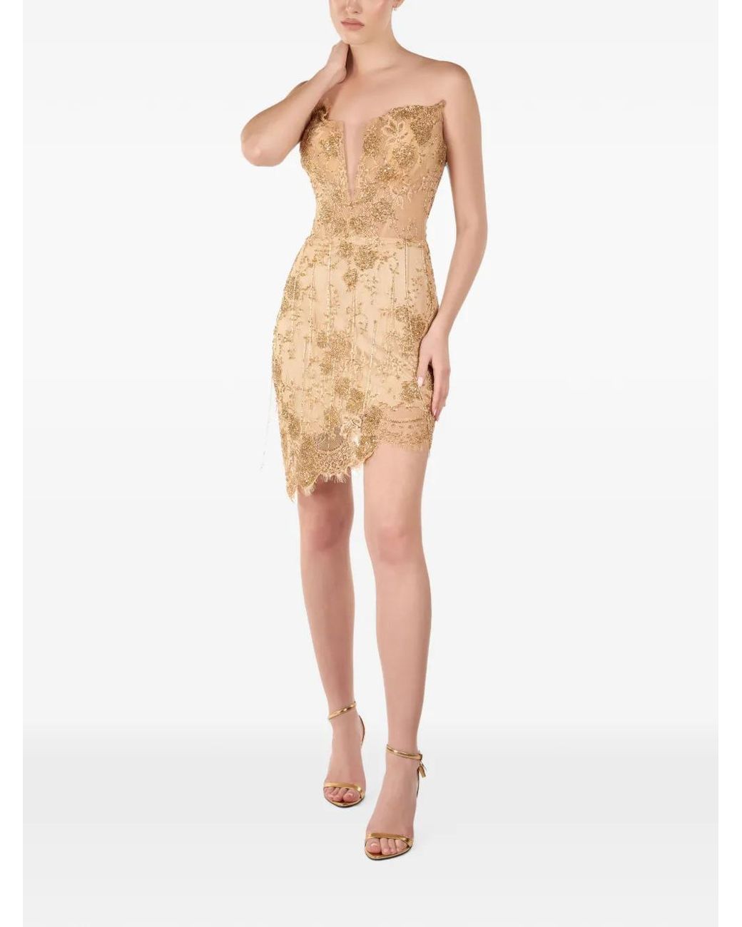 ANDREEA VENECIUC White Aurelia Lace-Embroidered Mini Dress