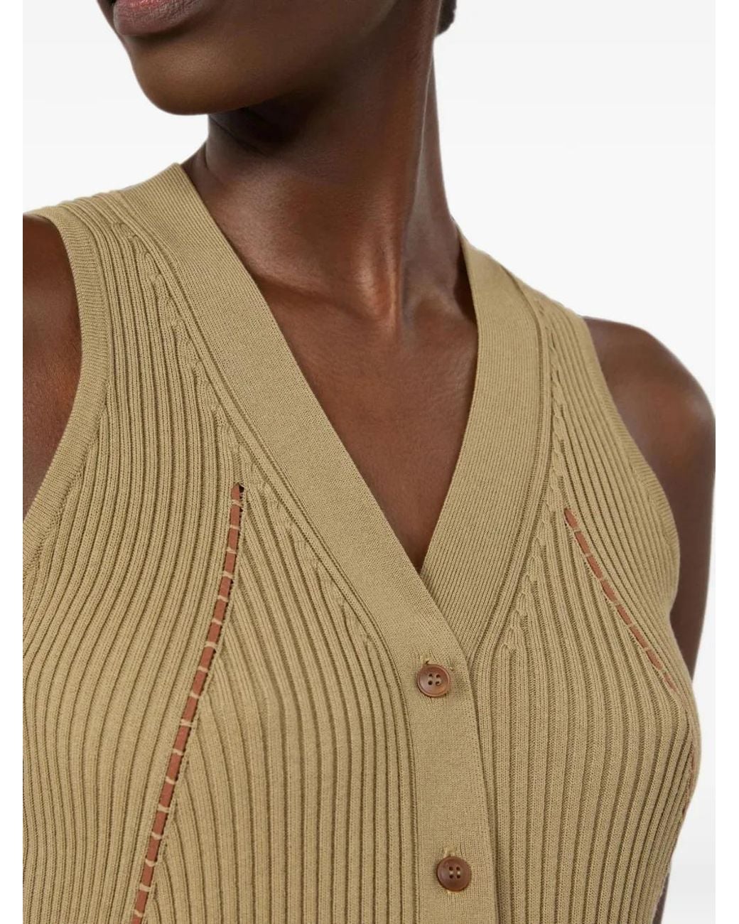 Top De Canalé Sin Mangas Max Mara de color Green