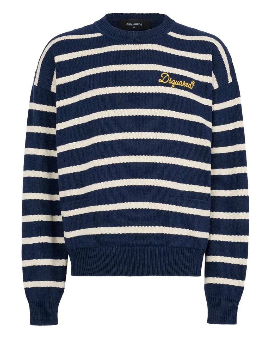 DSquared² Blue Striped Knit Pullover