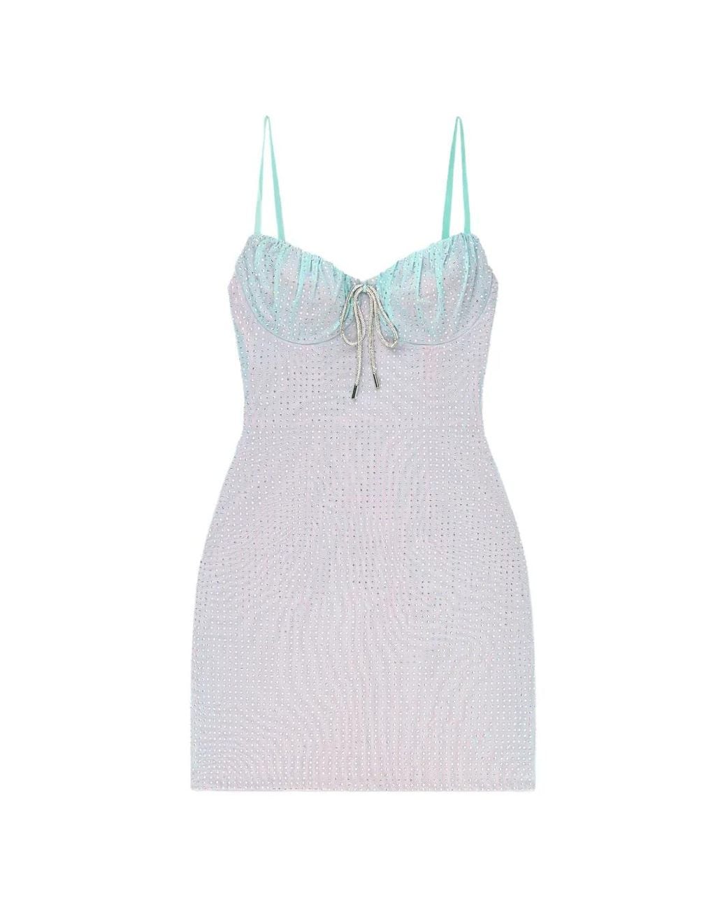 Area White Crystal-Embellished Mini Dress