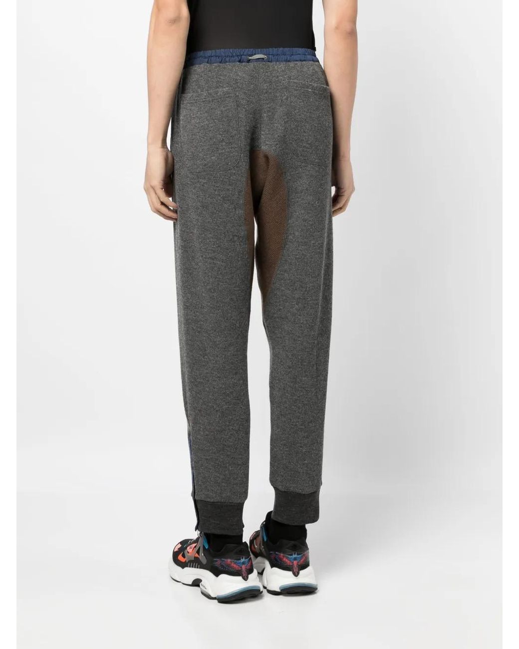 Kolor Gray Drawstring-Waistband Knitted Trousers for men