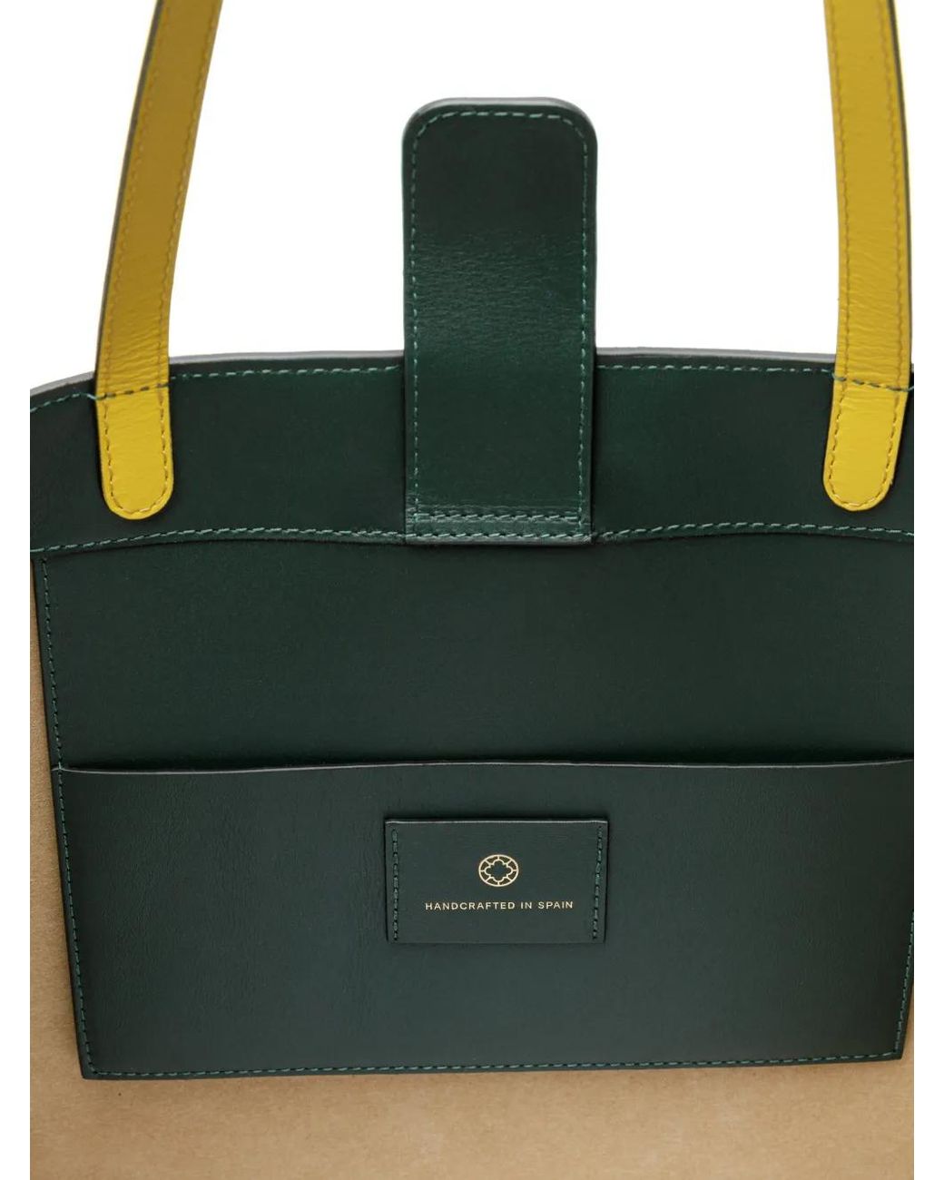 La Portegna Green Olivia Leather Tote Bag