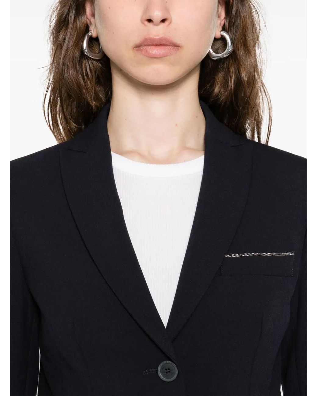 Peserico Blue Single-Breasted Blazer
