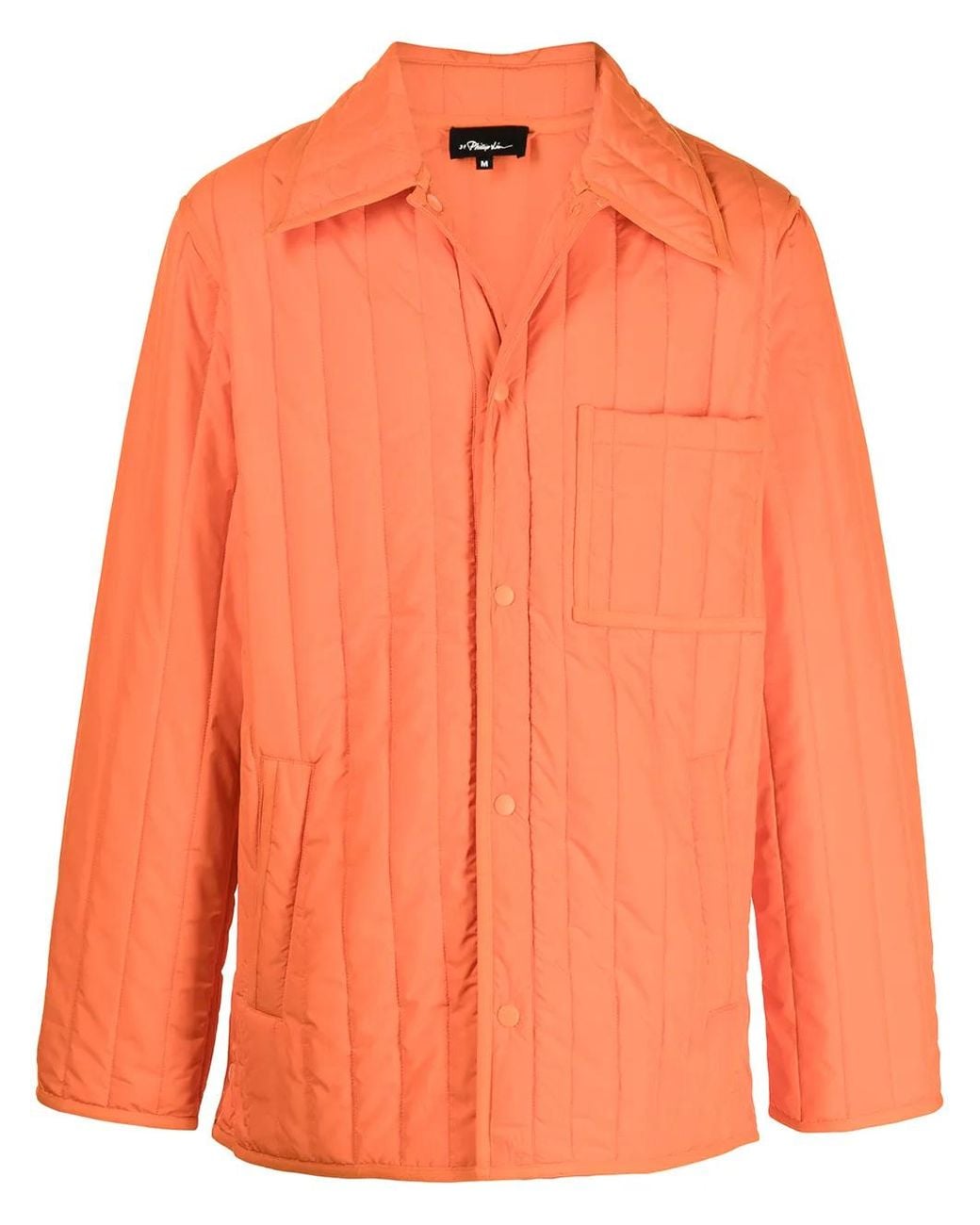 3.1 Phillip Lim Orange Veste Matelassée À Simple Boutonnage for men