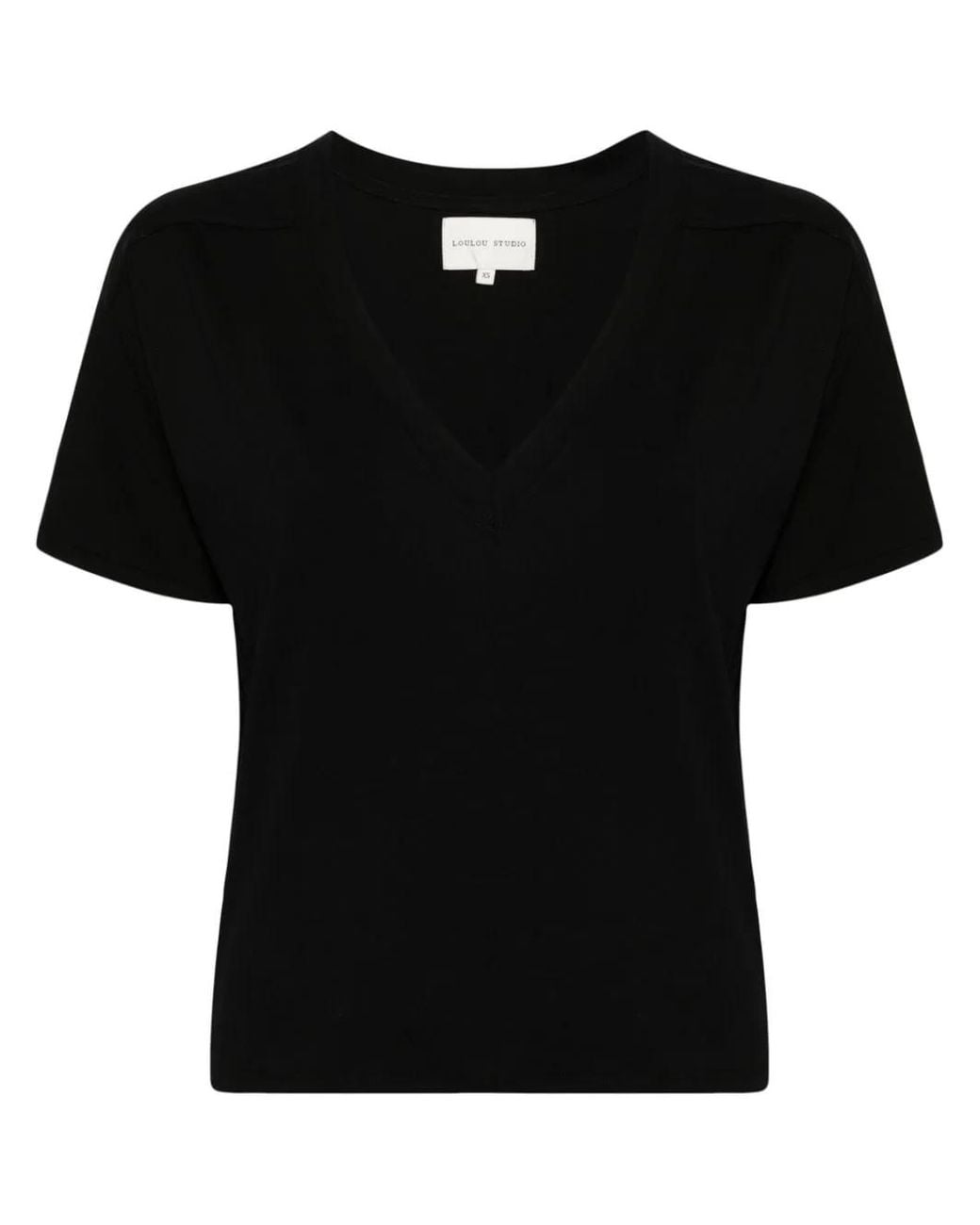 Loulou de Saison Black Tshirt Col V