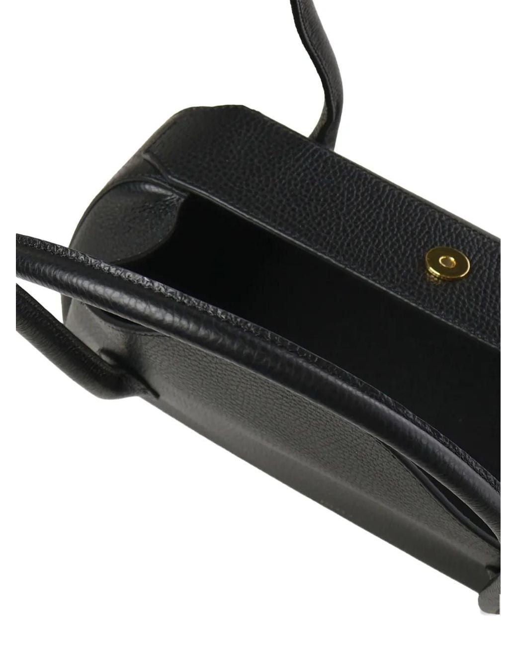 Yuzefi Black Mini Oyster Leather Shoulder Bag