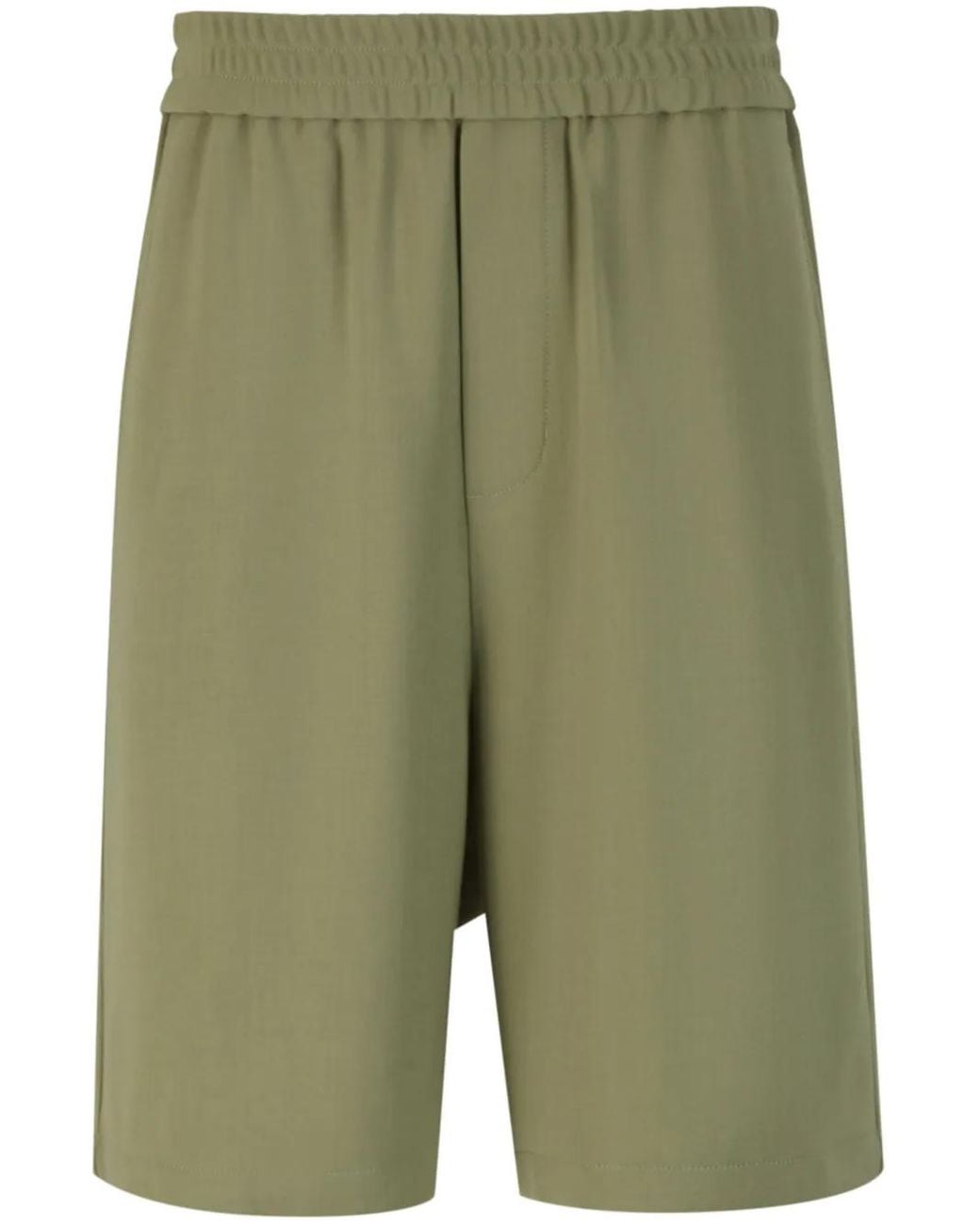 AMI Green Virgin Wool Shorts for men