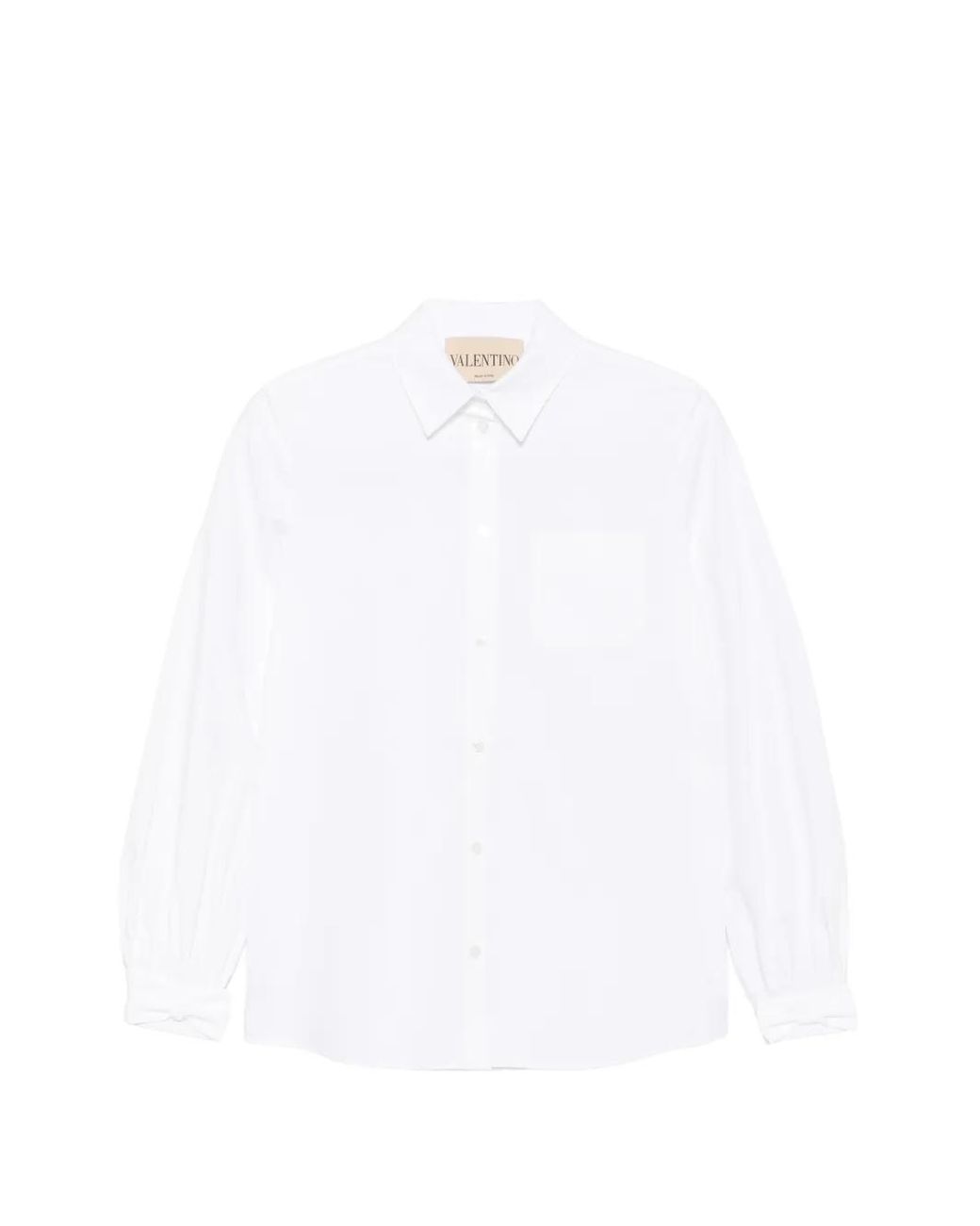 Valentino Garavani White Bow-Detail Long-Sleeve Shirt