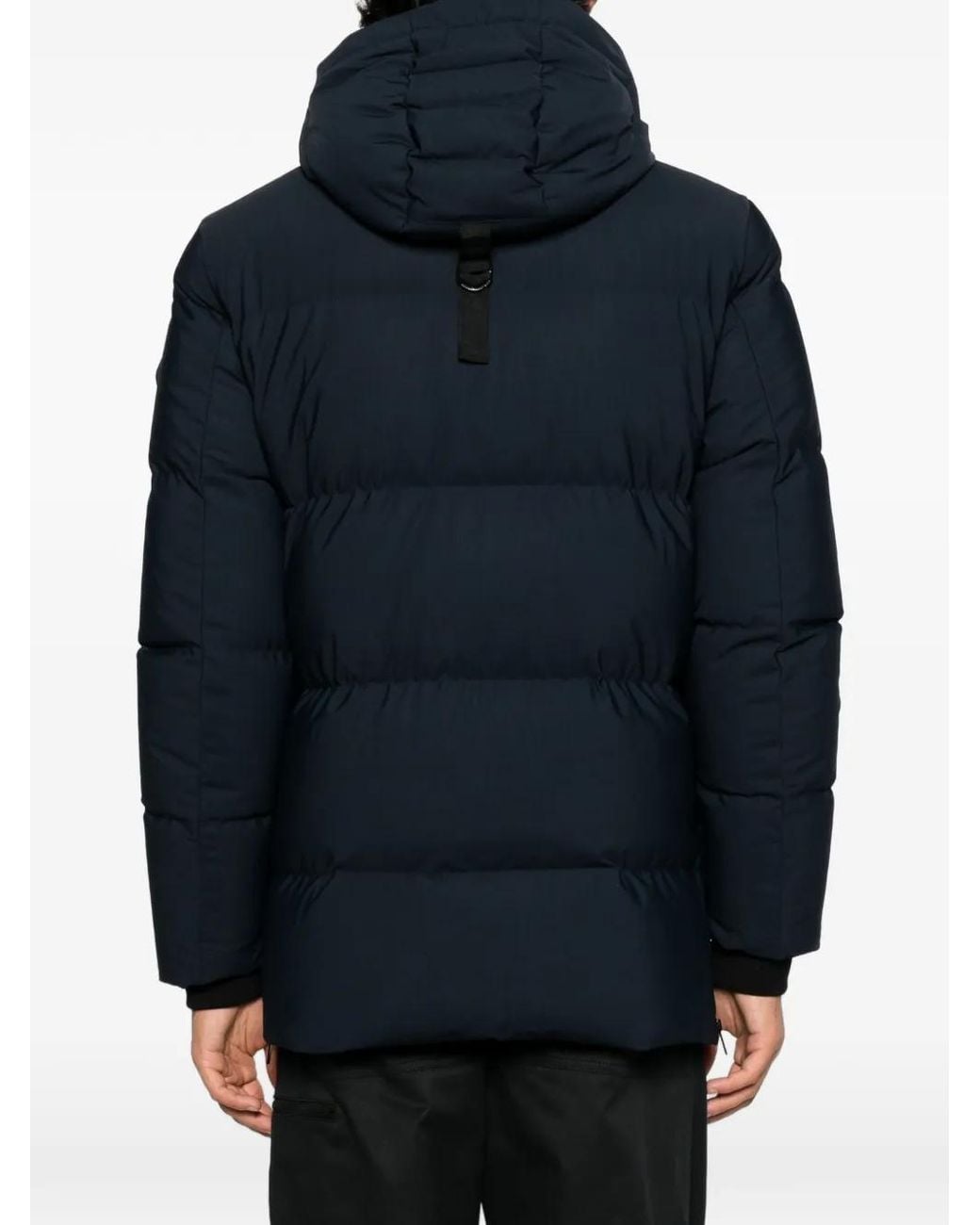 Moose Knuckles Blue Soho 3Q Quilted Hooded Coat for men
