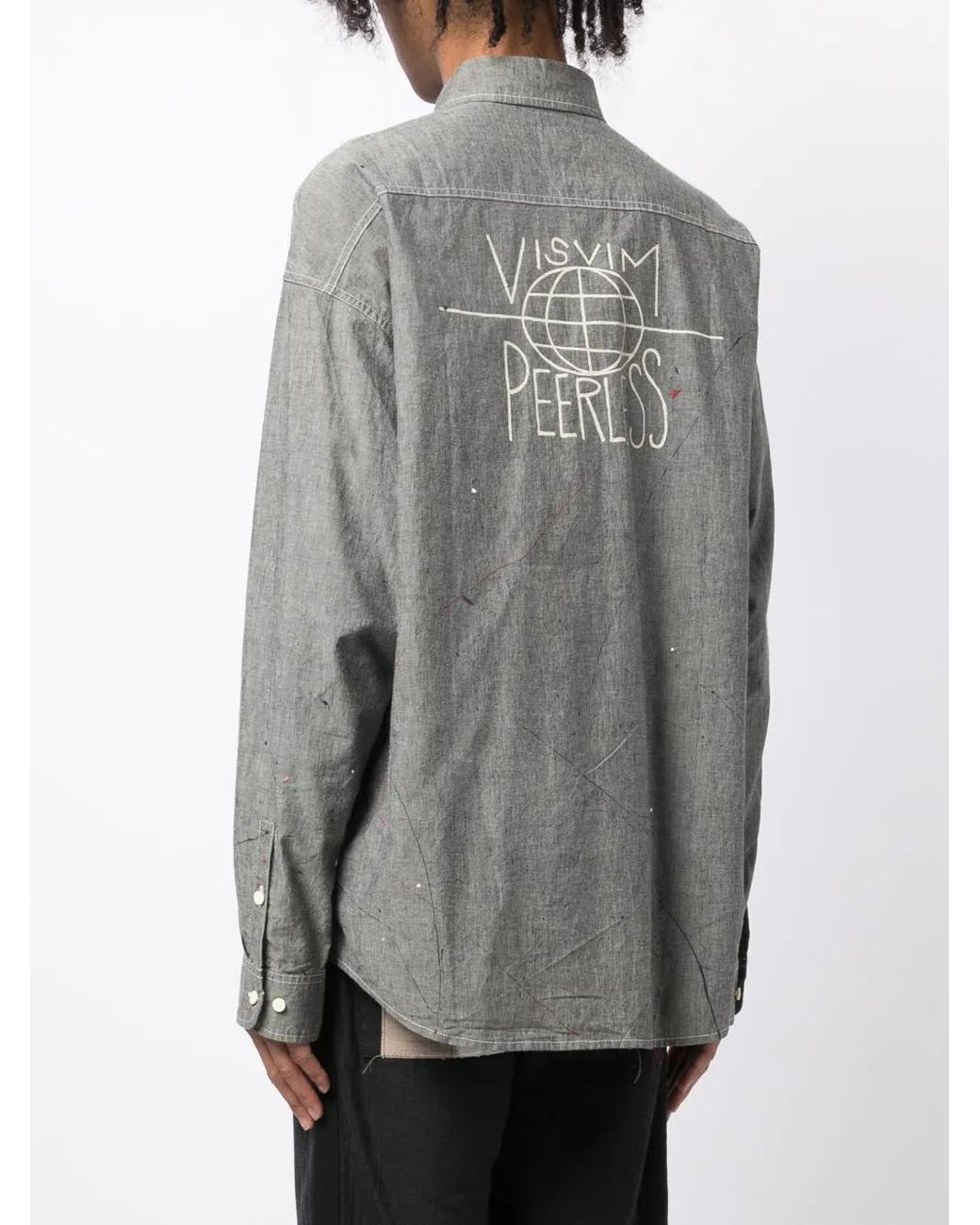 Camicia Con Stampa di Visvim in Gray da Uomo