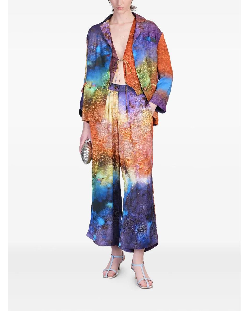 Yavi Blue Abstract-Print Blazer