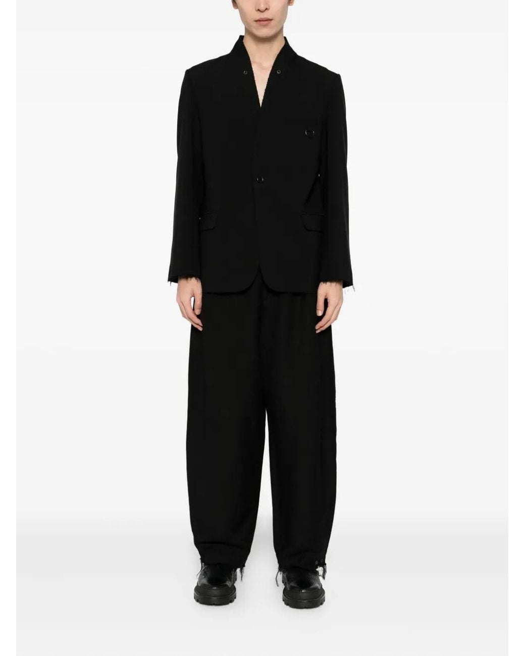 TEAM WANG design Black Draped Trousers