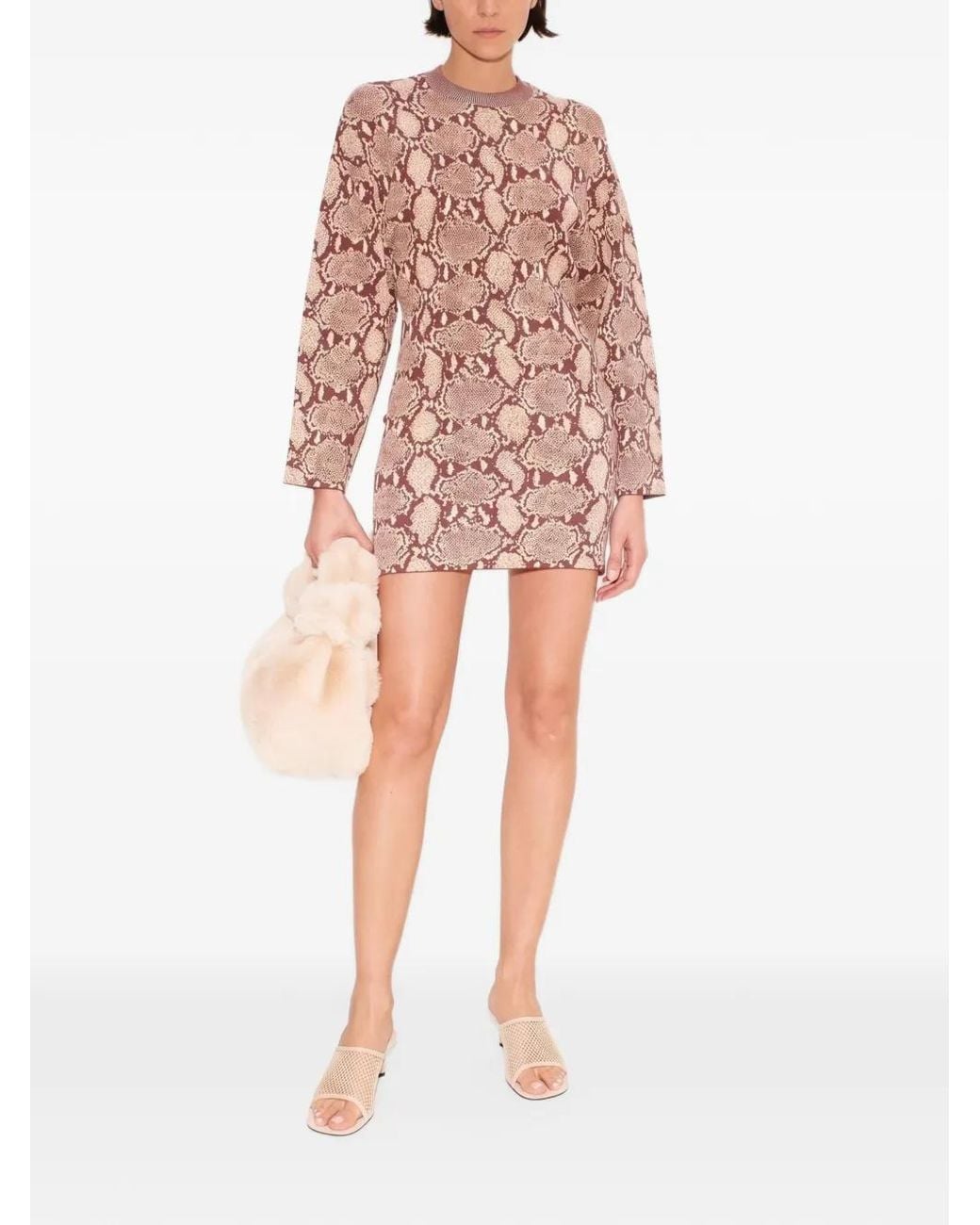 Simon Miller Pink Wallis Snake-Print Mini Dress