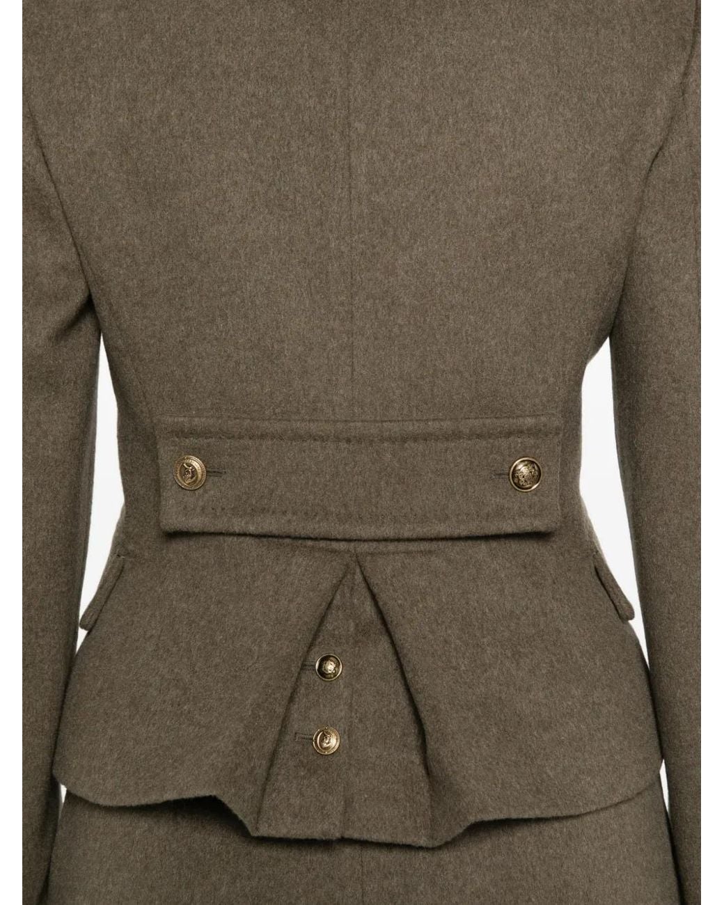 Ermanno Scervino Brown Double-Breasted Peplum Jacket