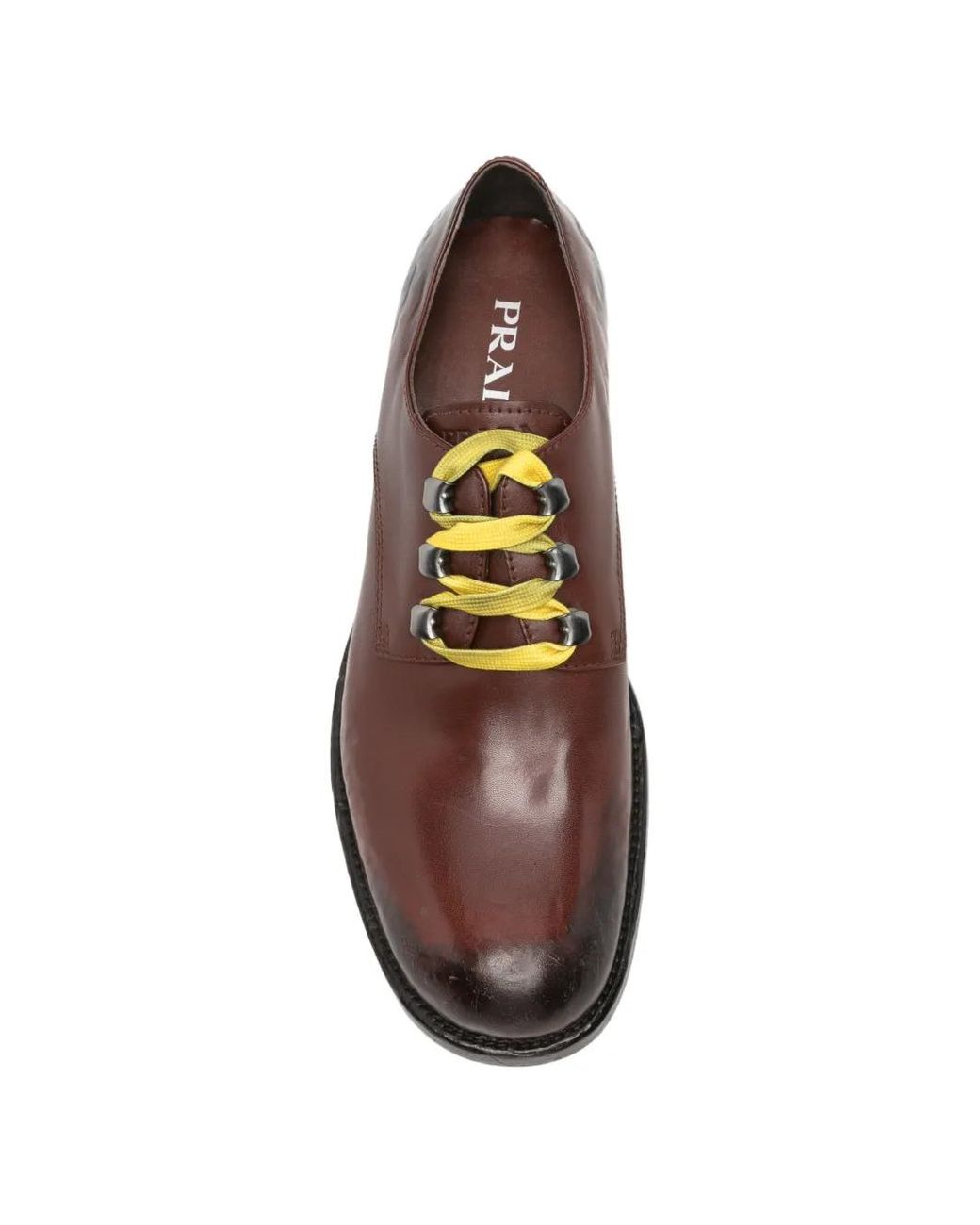 Prada Brown Leather Lace-Up Shoes