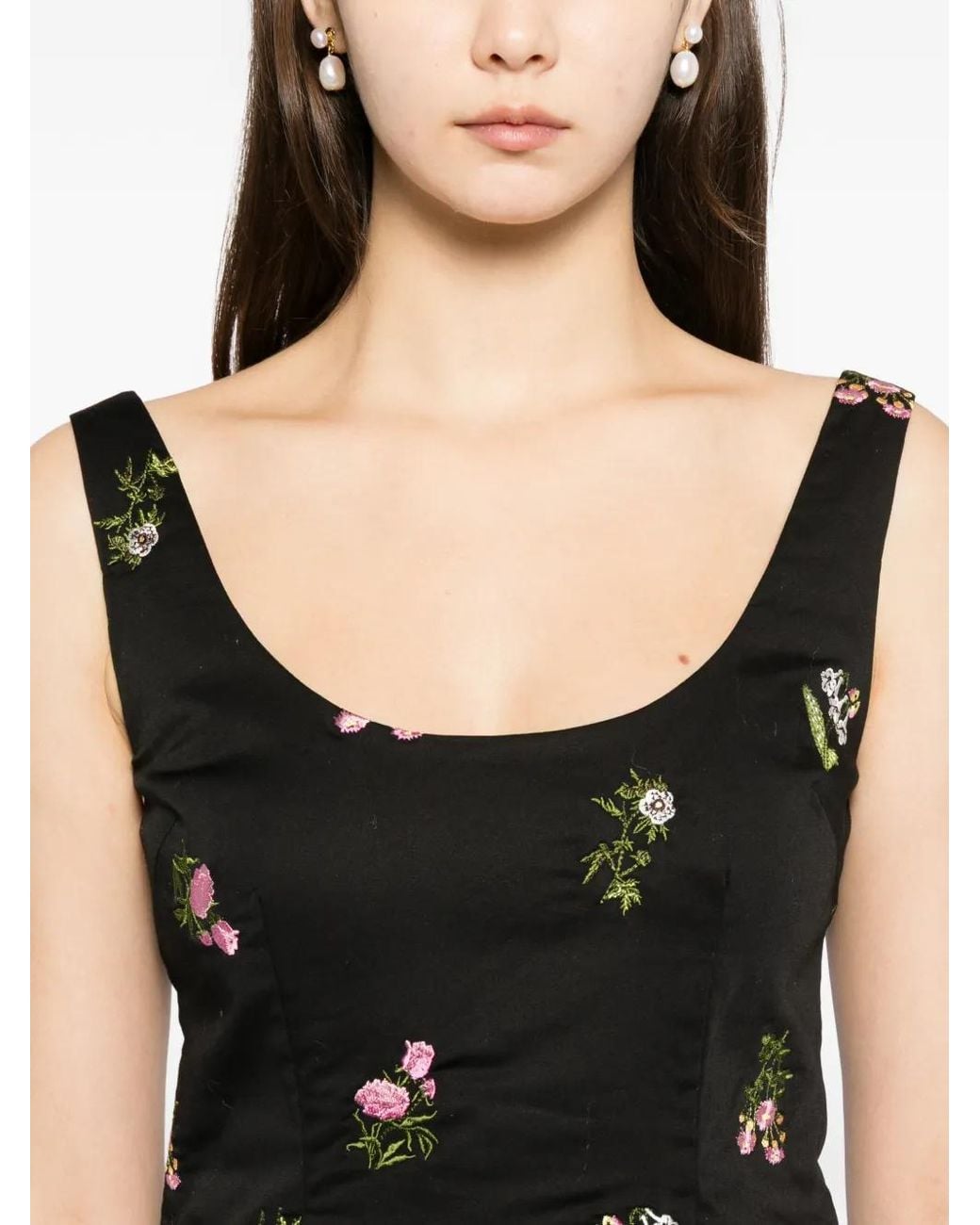 Cynthia Rowley Black Embroidered Mini Dress