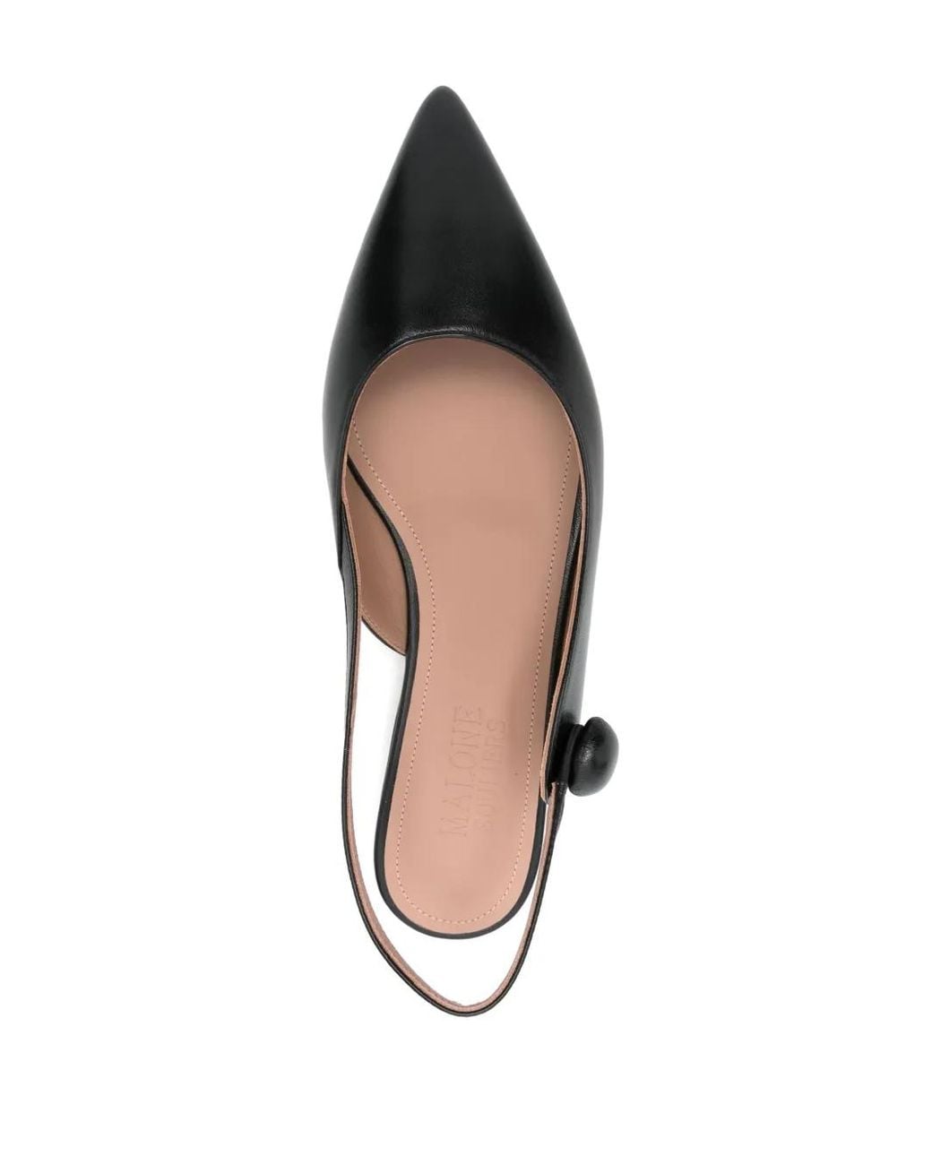 Malone Souliers Black Leather Slingback Pumps