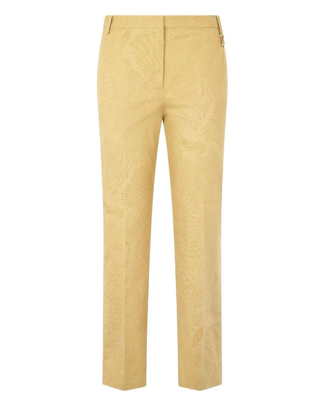 Roberto Cavalli Yellow Python-Print Trousers